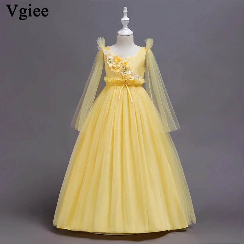 

Vgiee 2019 Kids Dresses for Girls Princess Christmas Dress Ankle-Length Flowers Dress for Girls 10 To 12 Years CC083