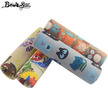 

Booksew African Fabric Telas Por Metro Cotton Linen Fabric 4pcs/lot 45x45cm DIY Patchwork Sewing Curtain Printed Animal Style