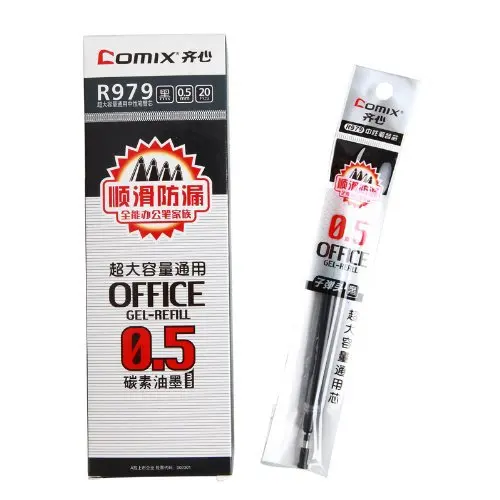 

COMIX R979 Large Capacity Universal Refill, 0.5mm, 20 PCS, Black