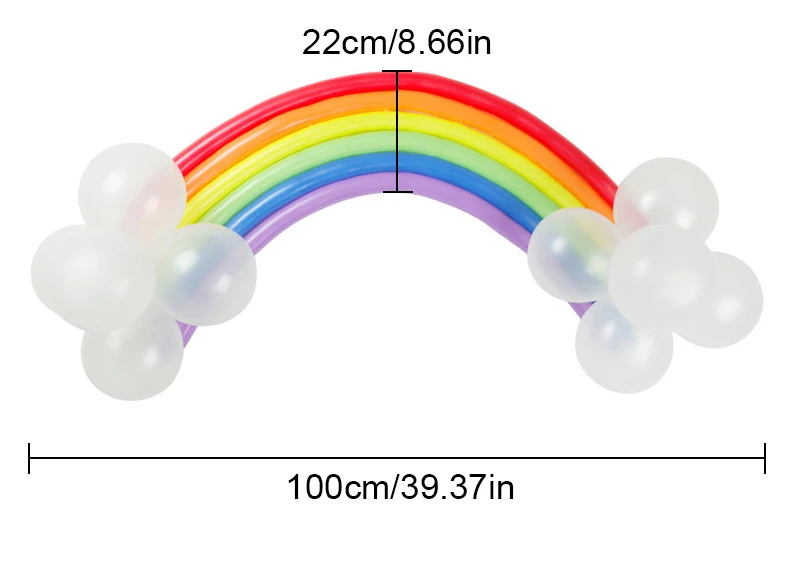 Civent 1 комплект DIY Белые Облака радуги форма шар латексный материал длинные шары для свадьбы и дня рождения вечерние украшения