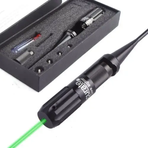 Green Dot Laser Bore Sighter Collimator Kit .22 .50 Caliber Rifle Scope