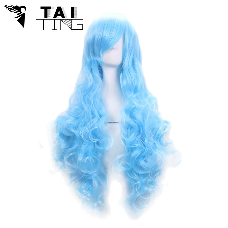 Blue Cheap Cosplay Wigs Bangs Sex Products Synthetic Wig For Black