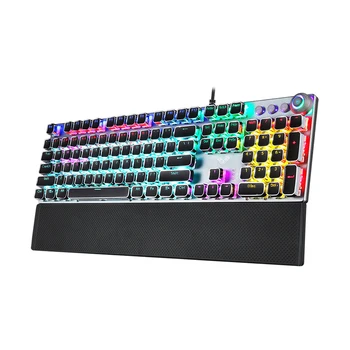 Gaming Keyboard Mechanical Keyboard Blue Switch Wired Keyboard RGB Backlight Gaming Mechanical Keyboard For Computer Gamer russian english layout metal keyboard blue red switch gaming wired mechanical keyboard rgb anti ghosting for computer