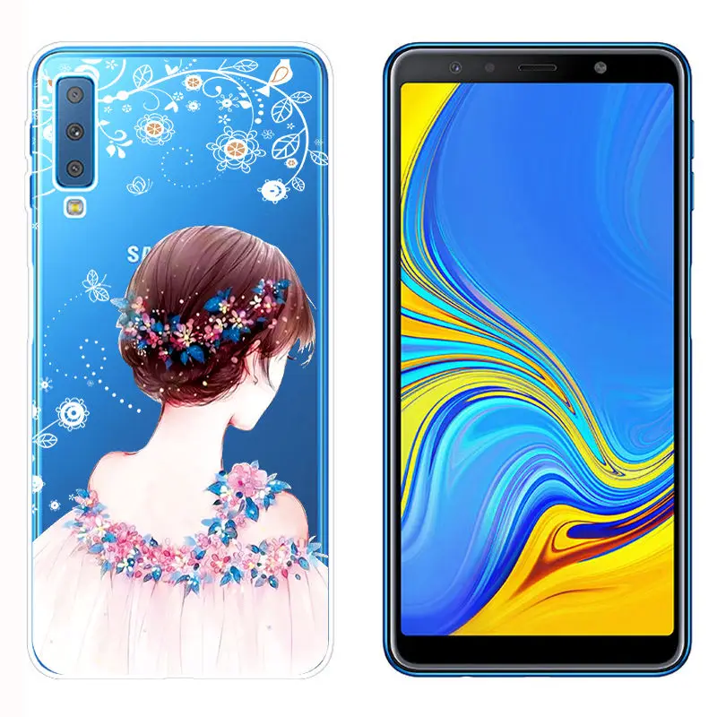 Soft TPU Fundas for Samsung A750 Smart Back Phone Cover for A6 A8 Plus 2018 Galaxy A9 2018 Clear Silicone Case for A520 A7 2018 (43)