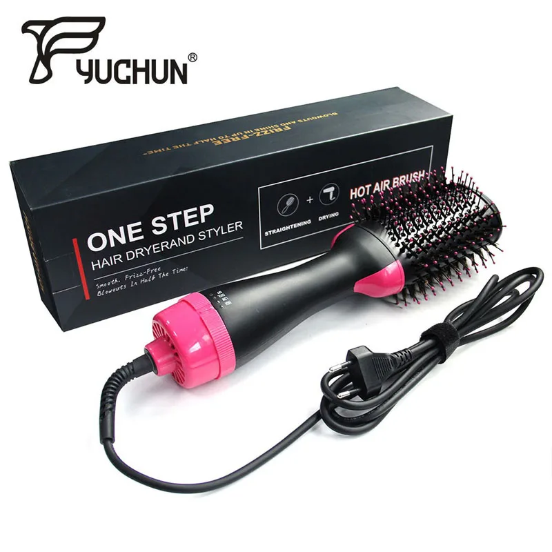 

Professional 3 in 1 Hair Straightener Curler Comb Brush Roller Rotate Styler Multi functional Hair Dryer Volumizer Rotating Iron