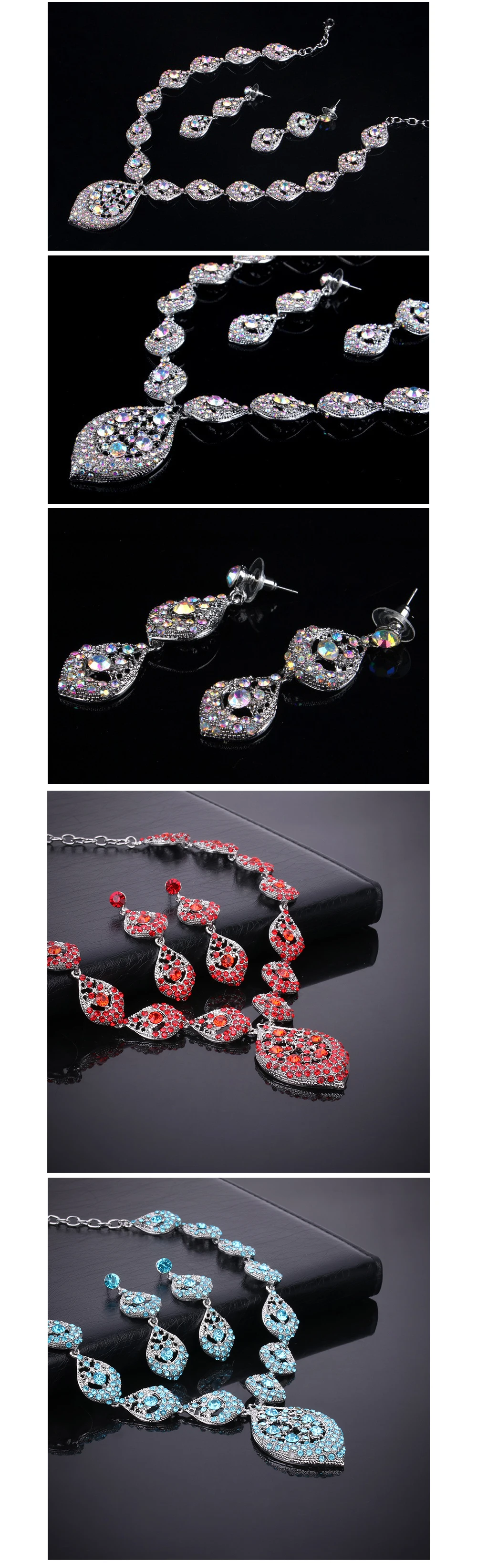 HanCheng, модное, роскошное, обесцвечивающее, стразы, капля воды, посеребренное, сплав, массивное, макси колье, ожерелье для женщин, ювелирное изделие, колье