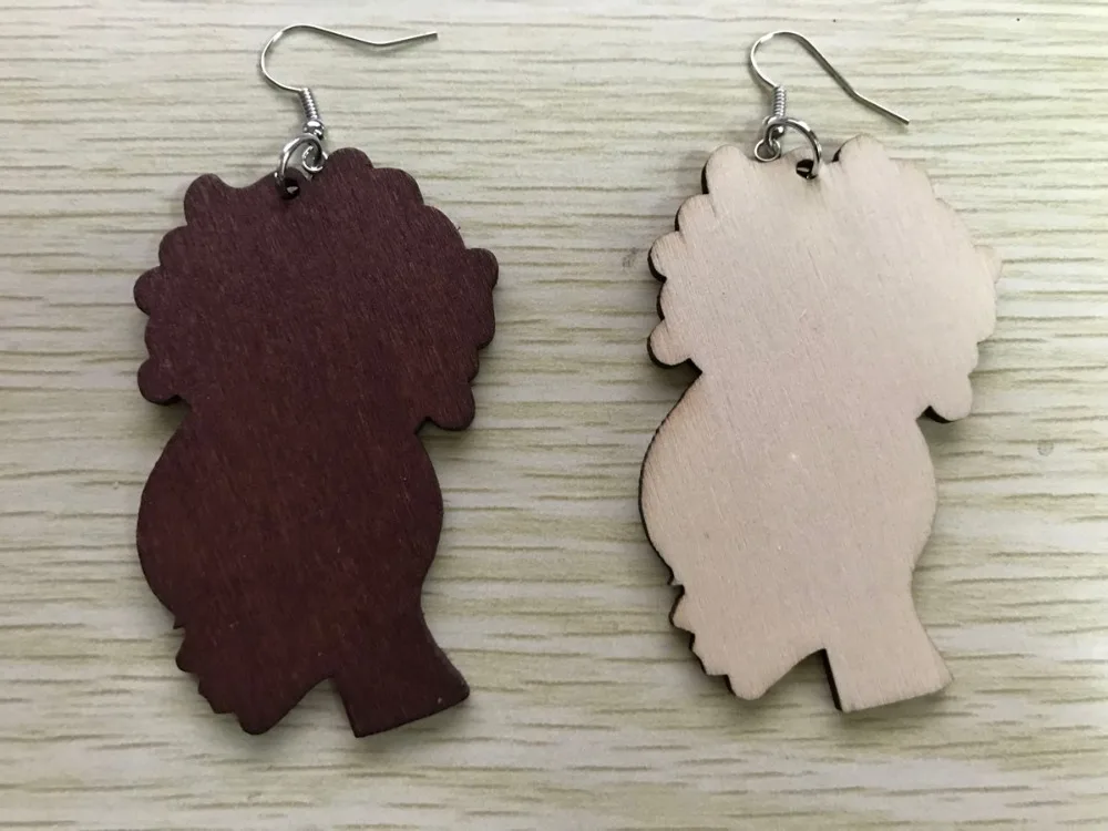 Natural Hair Afro Puff Silhouette Unfinished Wood Cutout Laser