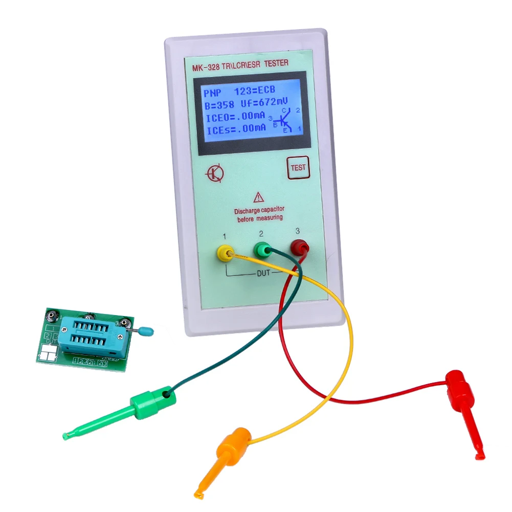 

New Transistor Tester Portable MK328 LCD NPN/PNP Transistor Tester Diode Inductance Capacitance Resistance ESR Meter Tools 9V
