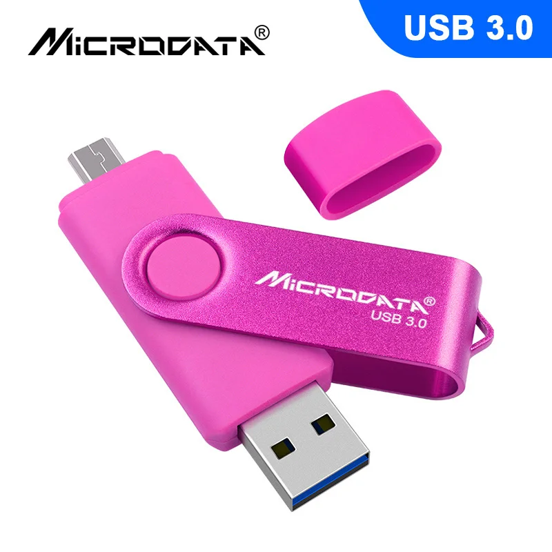 USB 3,0 OTG флеш-накопитель высокоскоростной USB флеш-накопитель 128 Гб 64 Гб Внешняя память USB Флешка 32 Гб 16 Гб микро USB флешка - Цвет: Розовый
