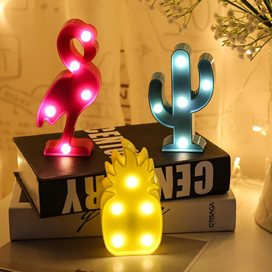 BEIAIDI Cartoon LED 3D Night Light Flamingo Unicorn Pineapple Cactus Desk Table Lamp Baby Bedroom Decoration Kids Gift Light BEIAIDI Cartoon LED 3D Night Light Flamingo Unicorn Pineapple Cactus Desk Table Lamp Baby Bedroom Decoration Kids Gift Light