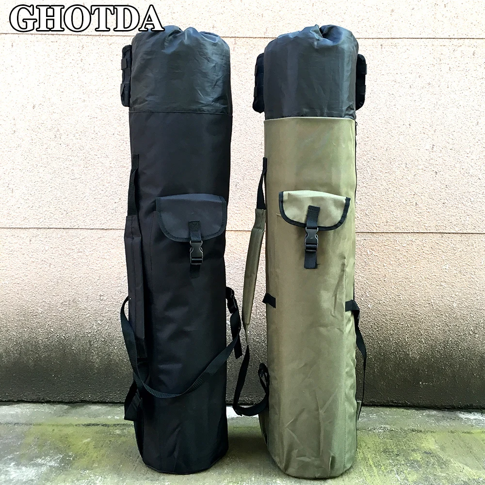 

GHOTDA Multifunctional Green/Black Outdoor Fishing Rod Double Lure Fishing Rod Bag Case