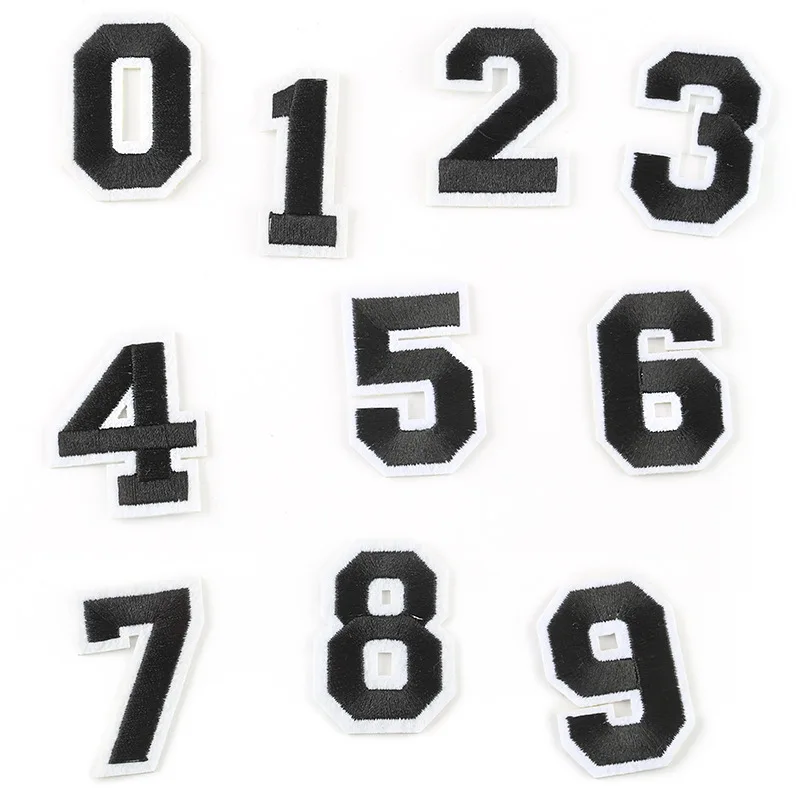 Цифры нашивки слово вышитое Железо на патч цифра для DIY письмо полосы мотив аппликации одежда значок