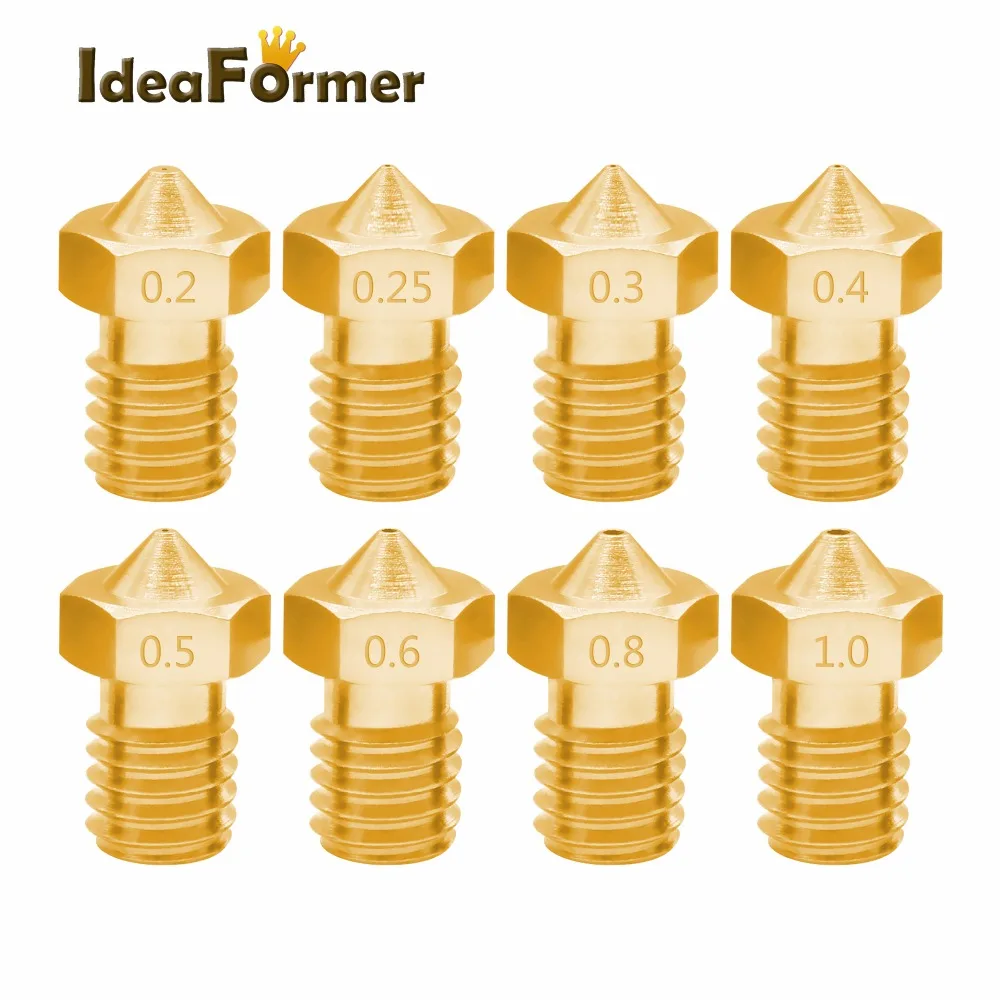 3D Printer 10pcs Nozzle V6 V5 For J Head Extruder Brass Nozzle 0 2 0 3 