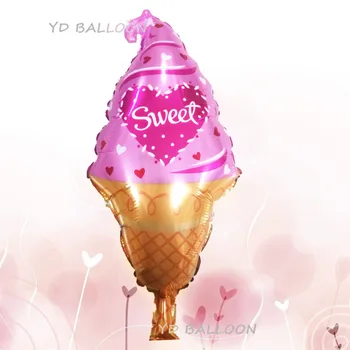 

Lucky 50pcs/lot Sweet Ice Cream Balloon Baby Shower AluminumFoil Air Balloons Birthday Party Decoration Globos Kids Classic Toys