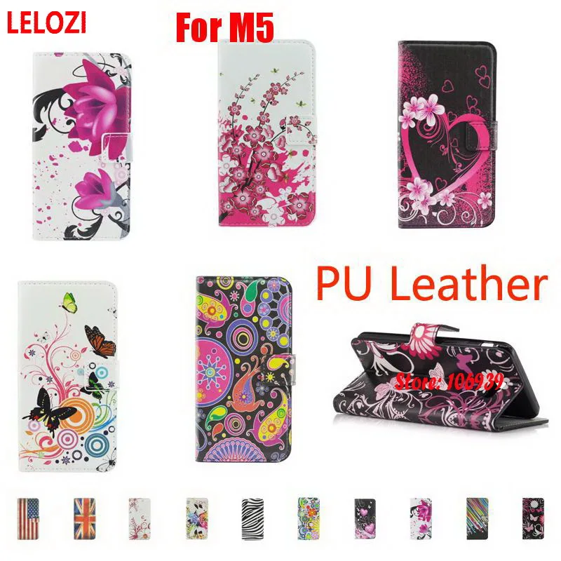Lelozi окрашенные искусственная кожа бумажник Wallt чехол Etui для Sony Xperia M5 e5663 e5606 м 5