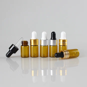 

4ml Portable amber glass essential oil bottle with dropper heads of different colours ,Mini 4ml empty dropper bottle
