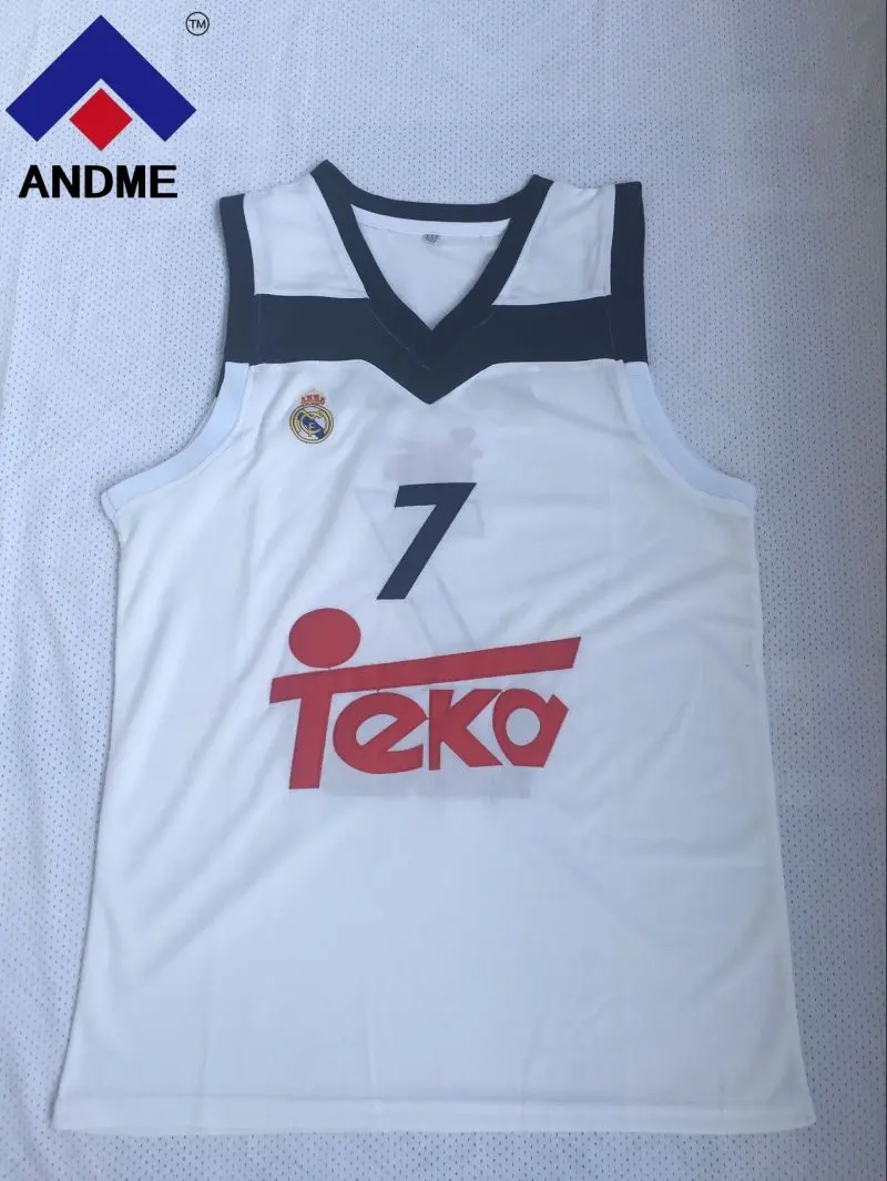 

#7 Luka Doncic Euroleague Basketball Jersey White Double Stitched High Quanlity Polyester Sport Shirt