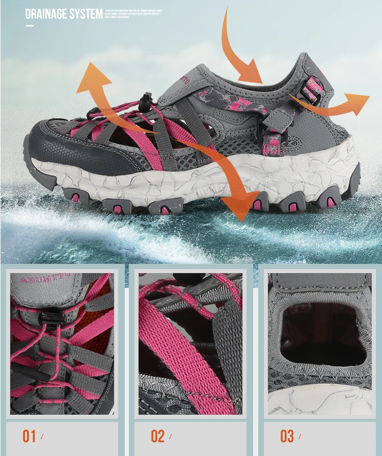HUMTTO Мужская дышащая спортивная обувь, дышащие летние быстросохнущие пляжные мужские кроссовки с резиновой сеткой