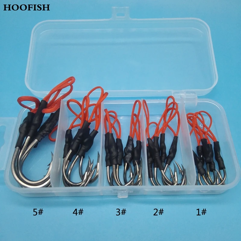 Рыболовный крючок HOOFISH 25 шт. + 1 коробка/партия #2 #3 #4 #5 # металлический высокого
