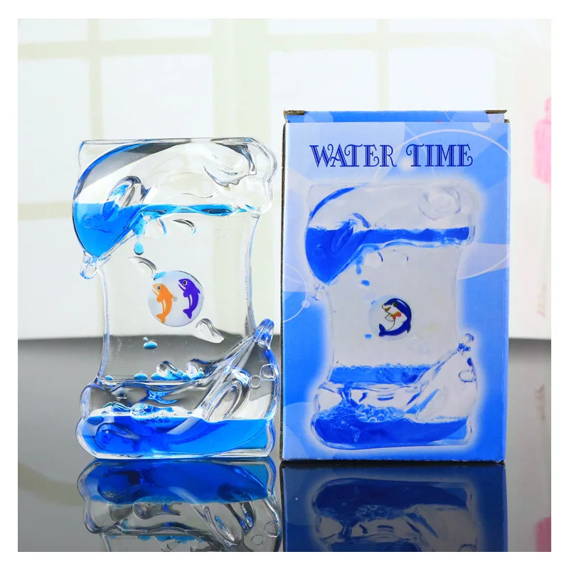 Акриловые песочные часы, таймер, дельфин, капля масла, утечка жидкости ...