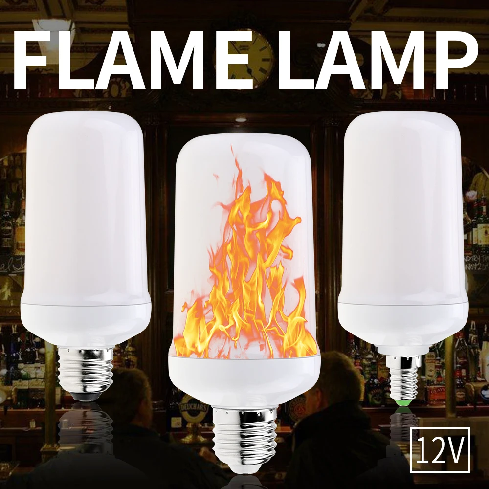 

E26 LED 12V Flame Lamp E27 LED Flame Effect Fire Light Bulb E14 5W Flickering Emulation Creative Lights For Holiday Party Decor