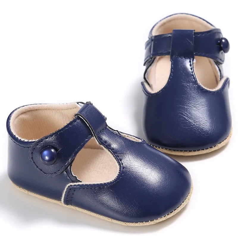 ROMIRUS/искусственная кожа, для новорожденных маленьких девочек туфли в стиле «Принцесса», детская коляска, обувь для малышей в стиле «Мэри Джейн», для тех, кто только начинает ходить, пинетки на мягкой подошве модельные туфли