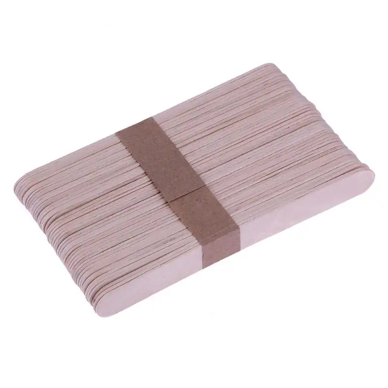 

1Set/50PCS Woman Wooden Body Hair Removal Sticks Waxing Wax Disposable Bamboo Sticks Kit Mud Wiping Sticks DIY Ice Cream