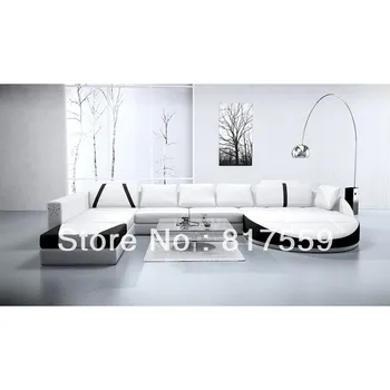 

0413 moden white living room leather sofa