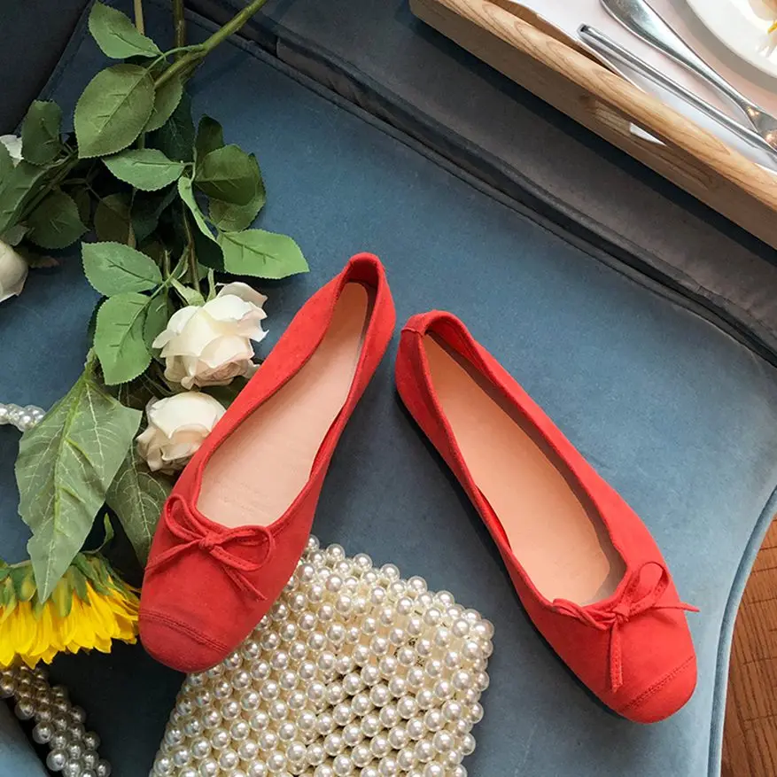 

Women Flats Ballet Shoes Spring Slip On Flat Loafers Round Toe Shallow Casual Soft Ballerina Butterfly knot Flat Shoes