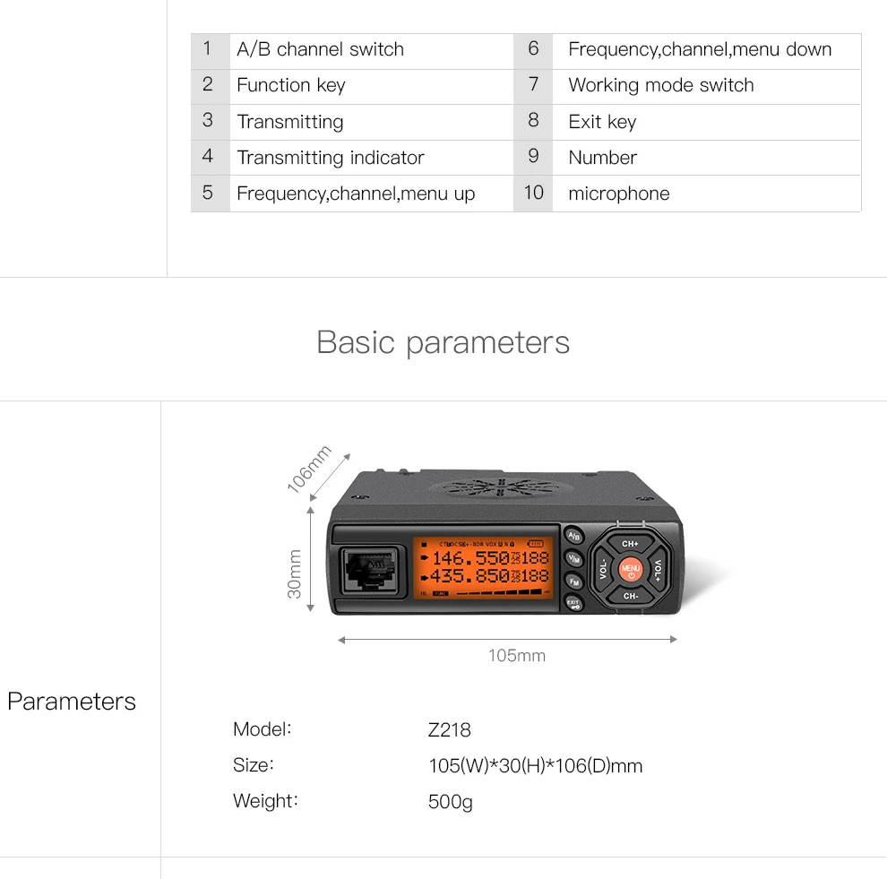 Zastone Z218 мини-Автомобильная рация 25 Вт VHF 136-174 МГц UHF 400-470 МГц Мобильный радиоприемопередатчик коммуникатор для автомобиля автобуса такси