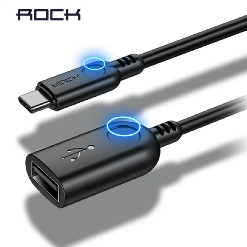 

ROCK USB Type C to USB 3.0 OTG Cable Adapter Data Transfer Connector Converter for Samsung Xiaomi Huawei OTG Tablet Phone Camera