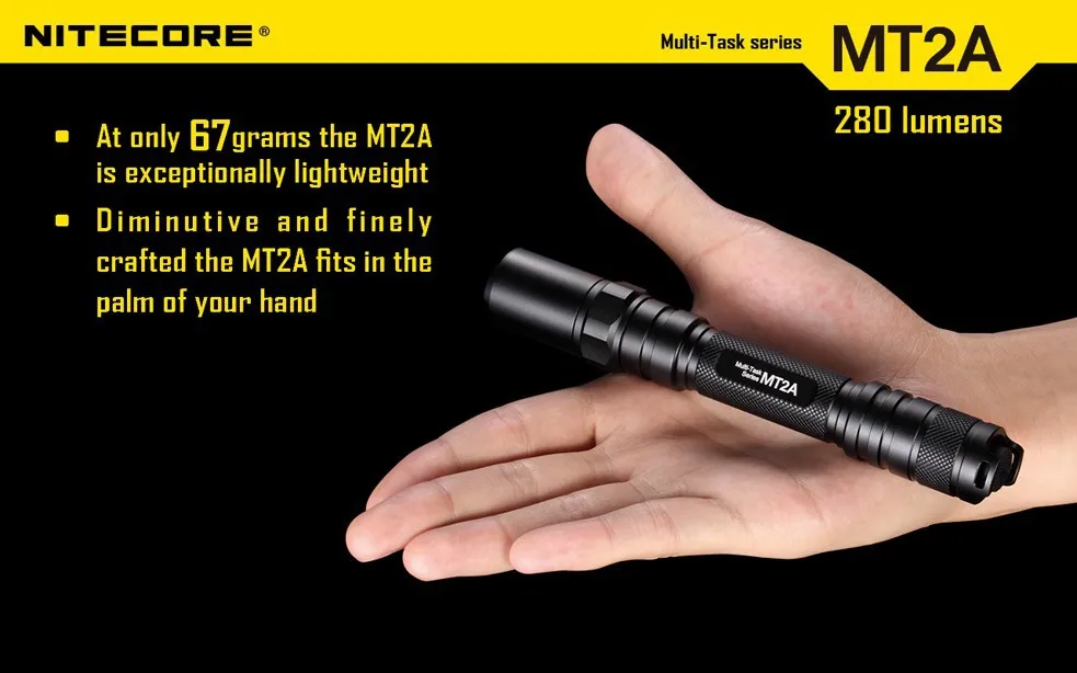 Бесплатная доставка Nitecore MT2A фонарик CREE XP-G R5 светодиодный 3 Режим фонарик 280 люмен Мини-светодиоды светильник Nitecore фонарик