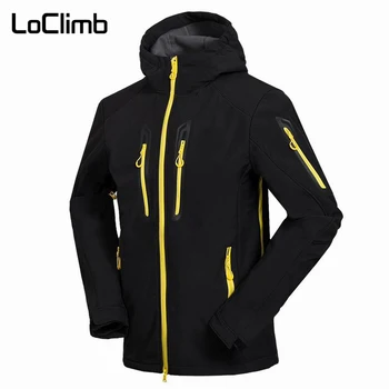 

LoClimb Men's Softshell Camping Hiking Jackets Men Spring Outdoor Waterproof Coats Trekking Climbing Fishing Ski Jacket,AM105
