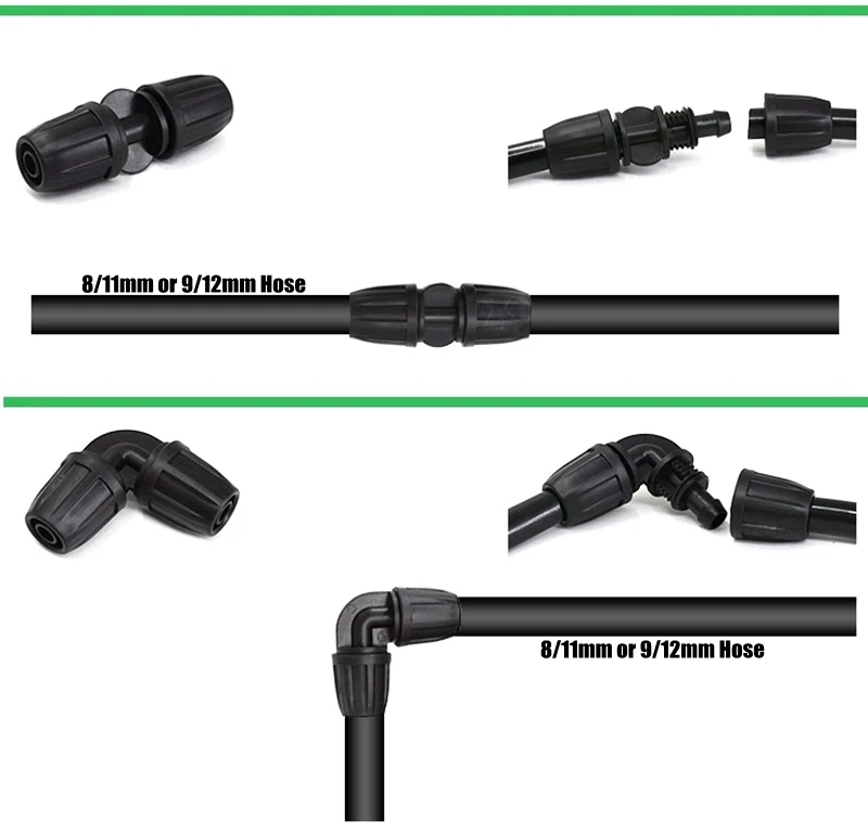 50 шт 8/11-4 7 мм шланг для полива снижение разъемы Съемная легко установить садовый точечный полив соединительные фитинги