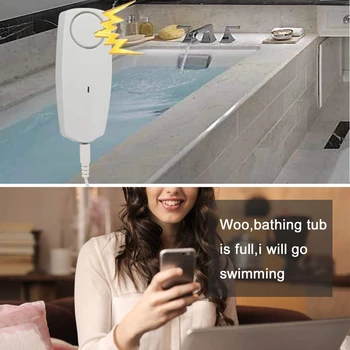 

Wifi Liquid Leak Sensor Wireless Water Level Detector Leakage Overflow Buzzer Sounding Tuya Smart App Push Alarm Alerts