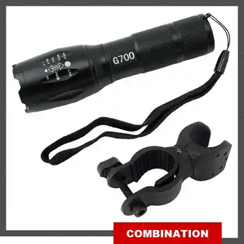 

Portable Lighting LED Flashlight Adjustable Focus High Power LED Torch Zoom 4000LM XM-L T6 LED 5 Modes Bike Bicycle Light 18650