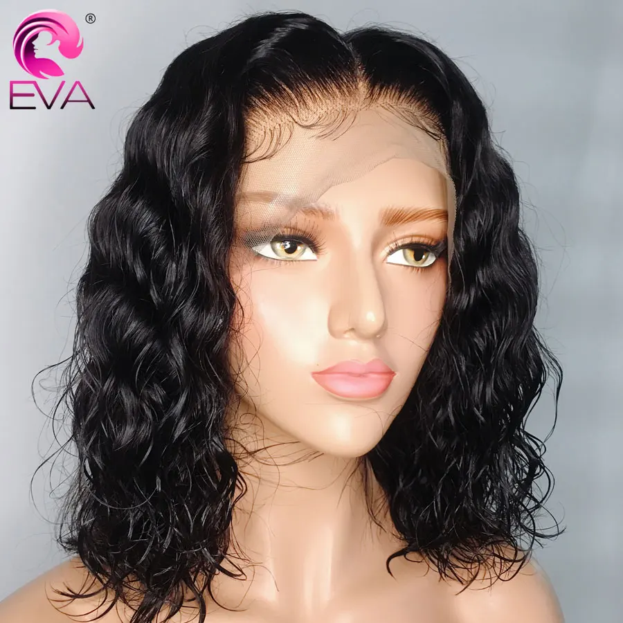 Eva Hair 360, парик на кружевном фронте, предварительно выщипанный с детскими волосами, короткий Боб, кружевные передние человеческие волосы, парик для черных женщин, бразильские волосы remy