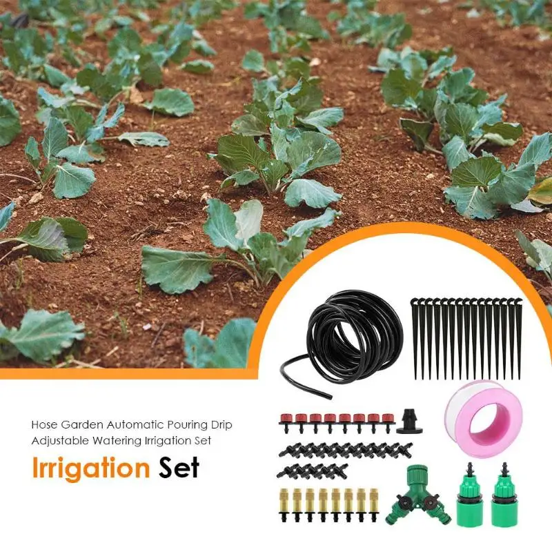 10M/15M/25M/30M Garden Automatic Pouring Drip Irrigation System Garden Irrigation Kit Adjustable Drip Spray Watering Irrigation