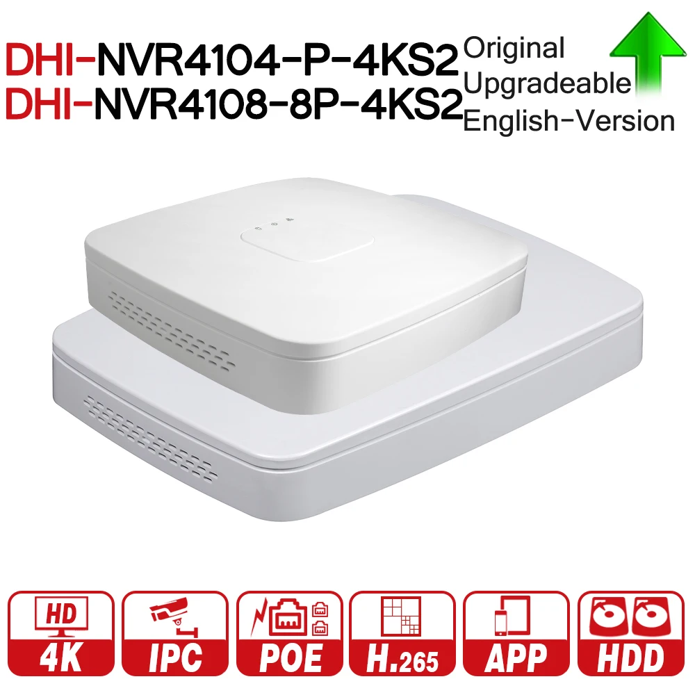 DH 4 К POE NVR NVR4104 P 4KS2 NVR4108 8P с 4/8ch PoE h.265 видео Регистраторы Поддержка ONVIF 2 SDK CGI dahua