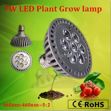 Гидропоника/теплица светодиодный светильник ing для выращивания растений, red660nm, blue460nm 7 Вт Светодиодный светильник для выращивания растений