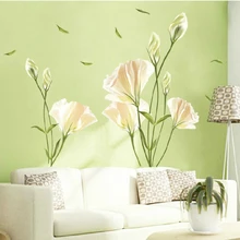 80x110 cm flores lírio adesivo de parede decoração para casa sala de estar decalque da parede mural