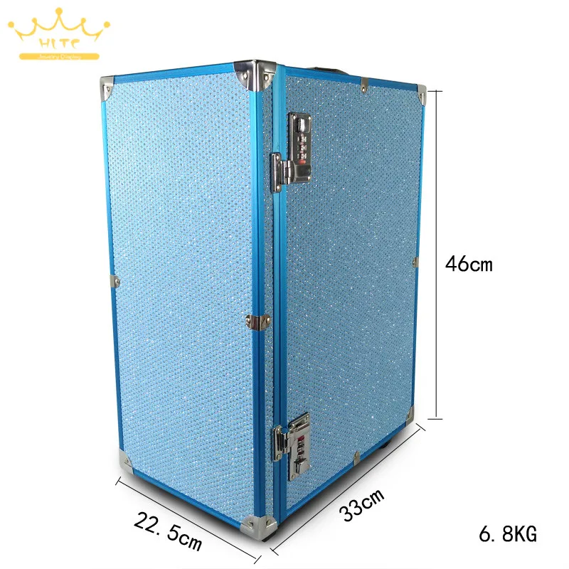 

Aluminum Frame Jewelry Storage Box 10 Drawer With Lock Universal Wheels Jewelry Watch Bangle Makeup Suitcase Train Trolley Case