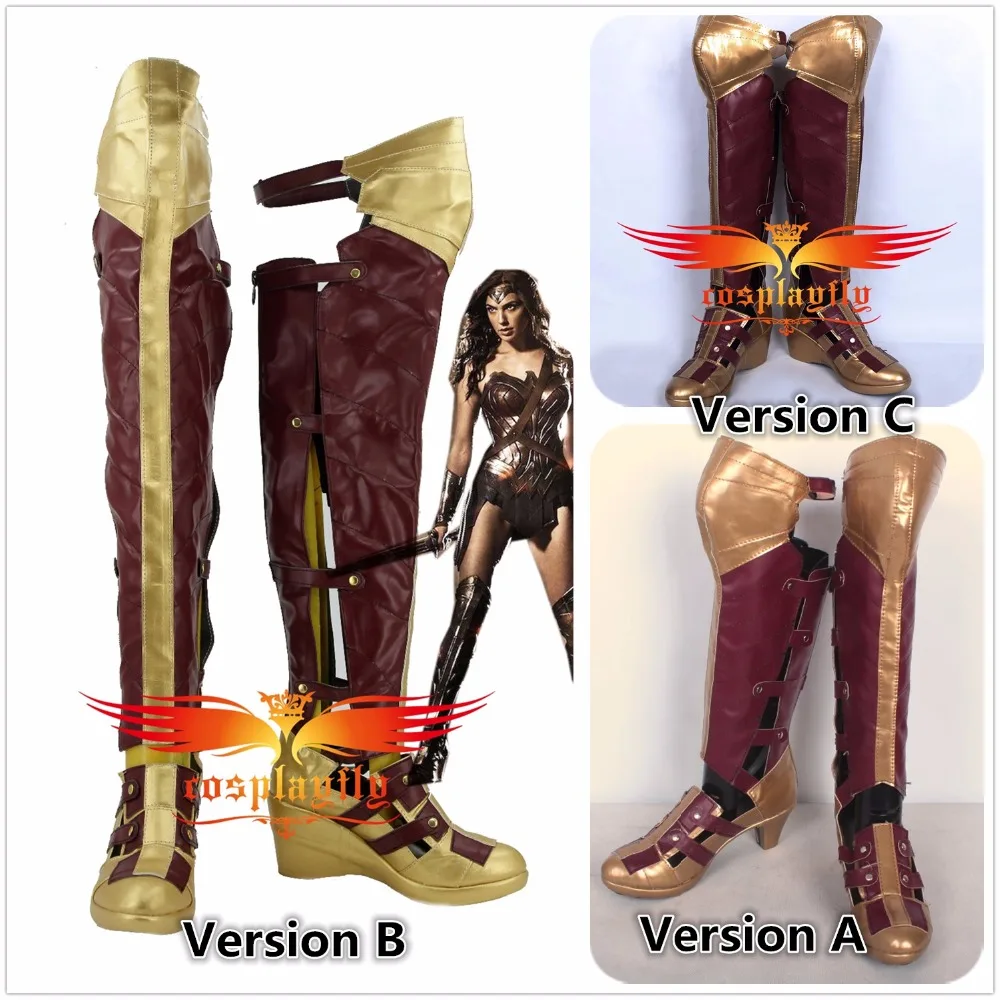 

Batman v Superman:Dawn of Justice Wonder Woman For Adult Cosplay Boots (Gender, height, foot length, foot around, calf around)