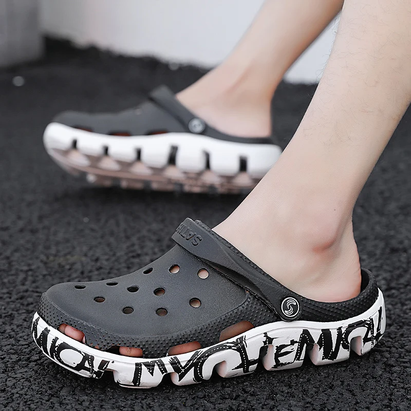 Allwesome Croc Shoes Aqua Clogs Massage Slippers Flip Flops Men Summer Croc Terlik Sandals Gladiator Sandalias Zapatos De Hombre