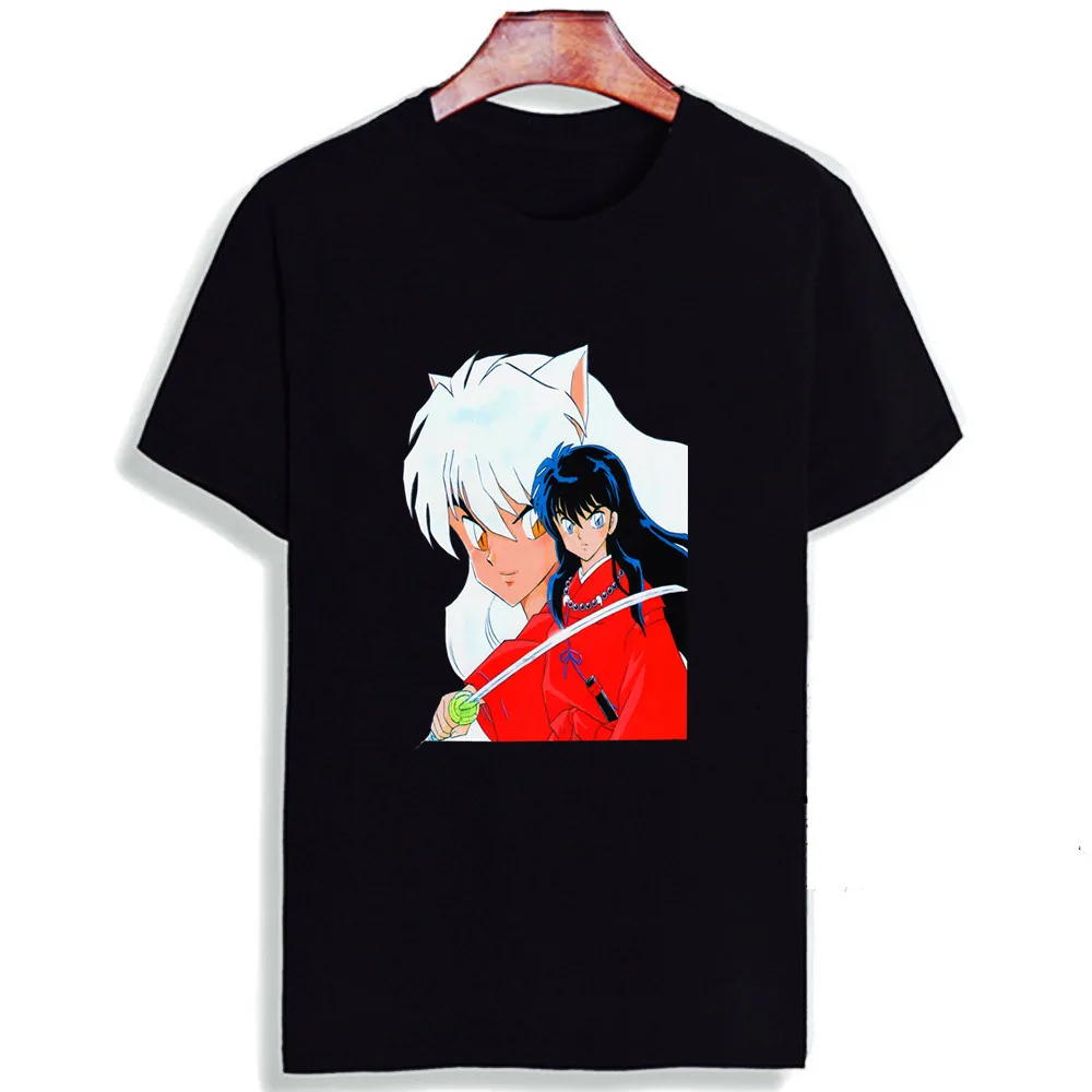 

New 100% Cotton Women Tshirt Inuyasha Kagome Classic Anime Print Short Sleeve Tops & Tees Fashion Casual T Shirt Brand Clothing