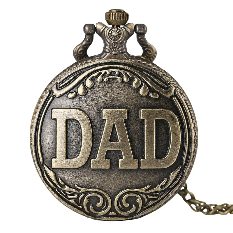Dad Gifts Series Retro DAD Quartz Pocket Watch Casual Necklace Pendant Antique Style Steampunk Men Chain Watch Father's Day Gift2018 (8)