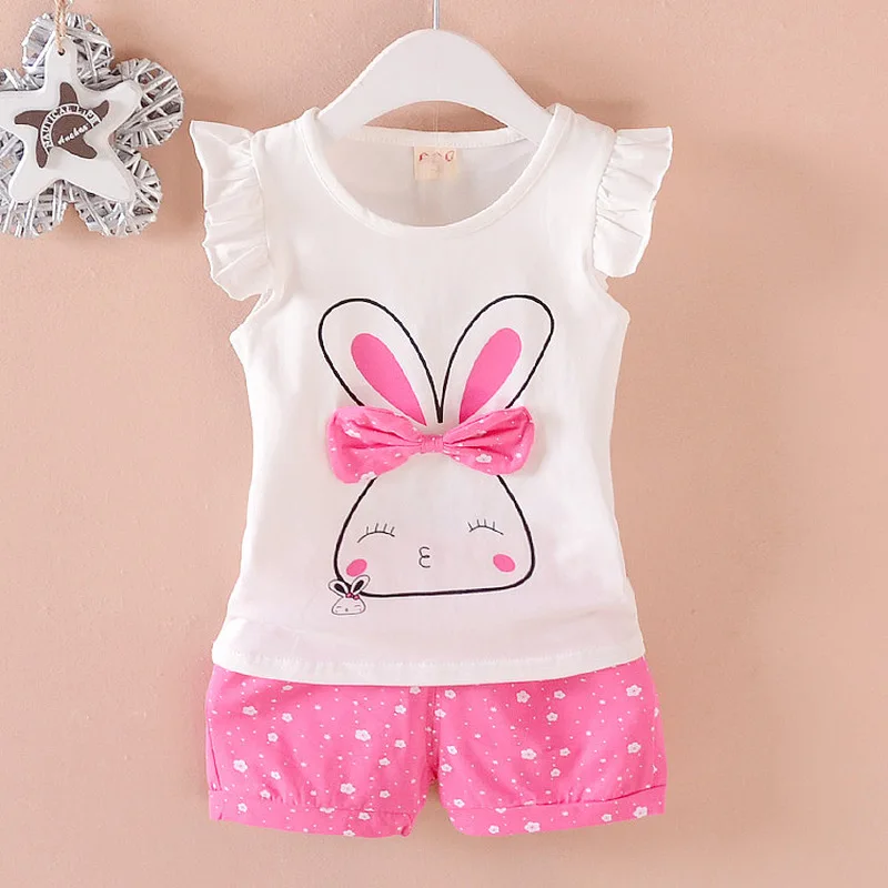 

2009 Summer Girl vest Cotton Suit Sleeveless T-shirt and Round-neck Cartoon