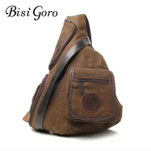 Bisi Goro Мужская модная сумка через плечо нагрудная мужская сумка на плечо нагрудная сумка рюкзак винтажная Холщовая Сумка в виде полумесяца для улицы