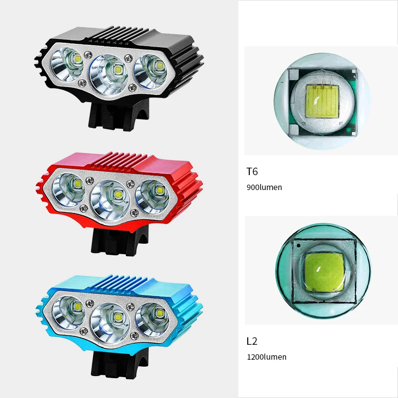 Waterproof Bike Light 3xT6/L2 LED Front Bicycle Headlight 4Modes MTB Safety Night Cycling Lamp+Rechargeable Battery Pack+Charger Waterproof Bike Light 3xT6/L2 LED Front Bicycle Headlight 4Modes MTB Safety Night Cycling Lamp+Rechargeable Battery Pack+Charger