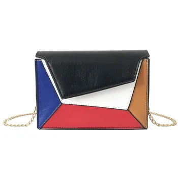 

Women Bag Patchwork Leather Messenger Female Chain Strap Crossbody Shoulder Bag Small Criss-Cross Ladies' Flap Bag Bolsos Mujer